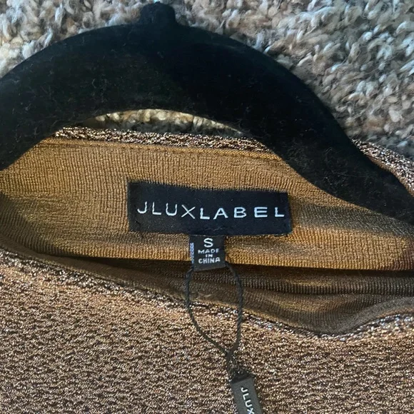 JLUXLABEL Glittering High Low Dress in Gold and Black - Picture 4 of 6